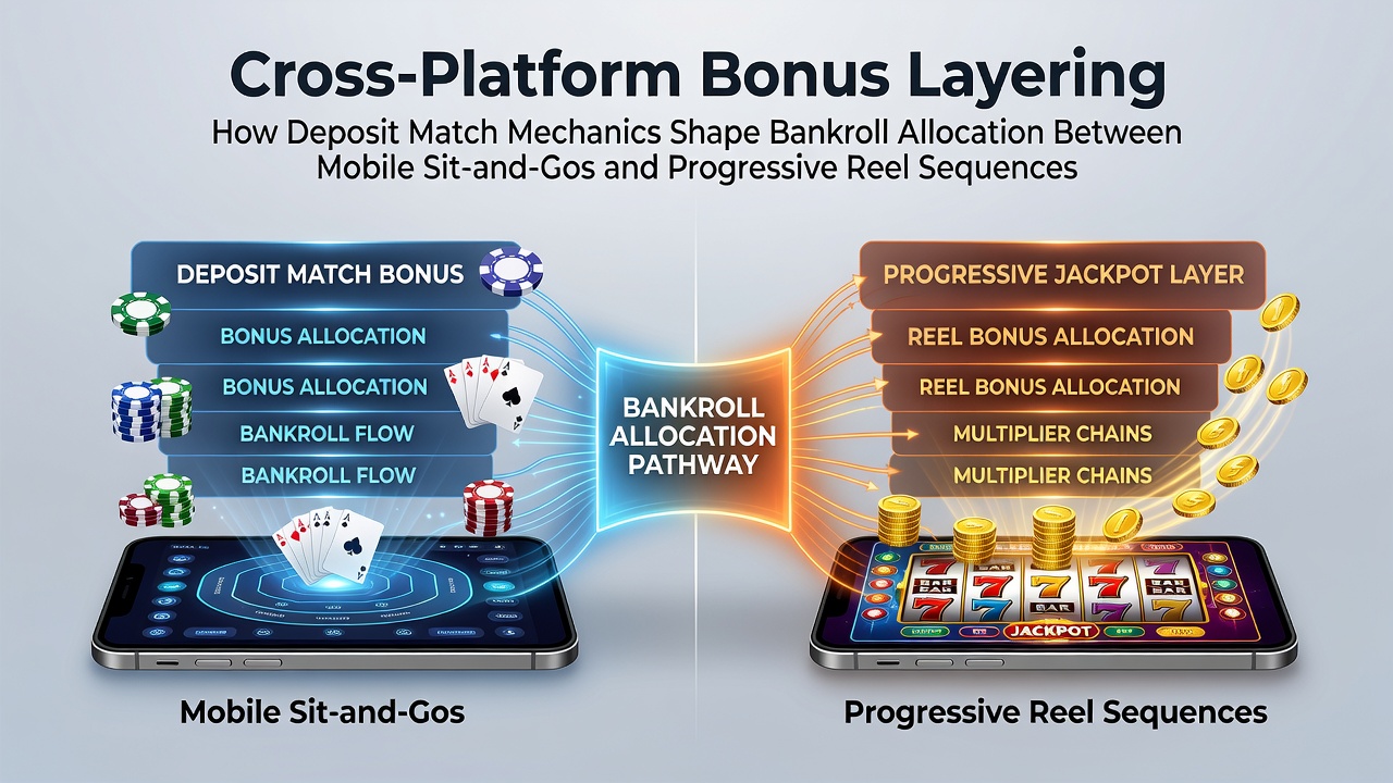 Illustratie van cross-platform bonusmechanismen tussen mobiele poker en progressieve slots