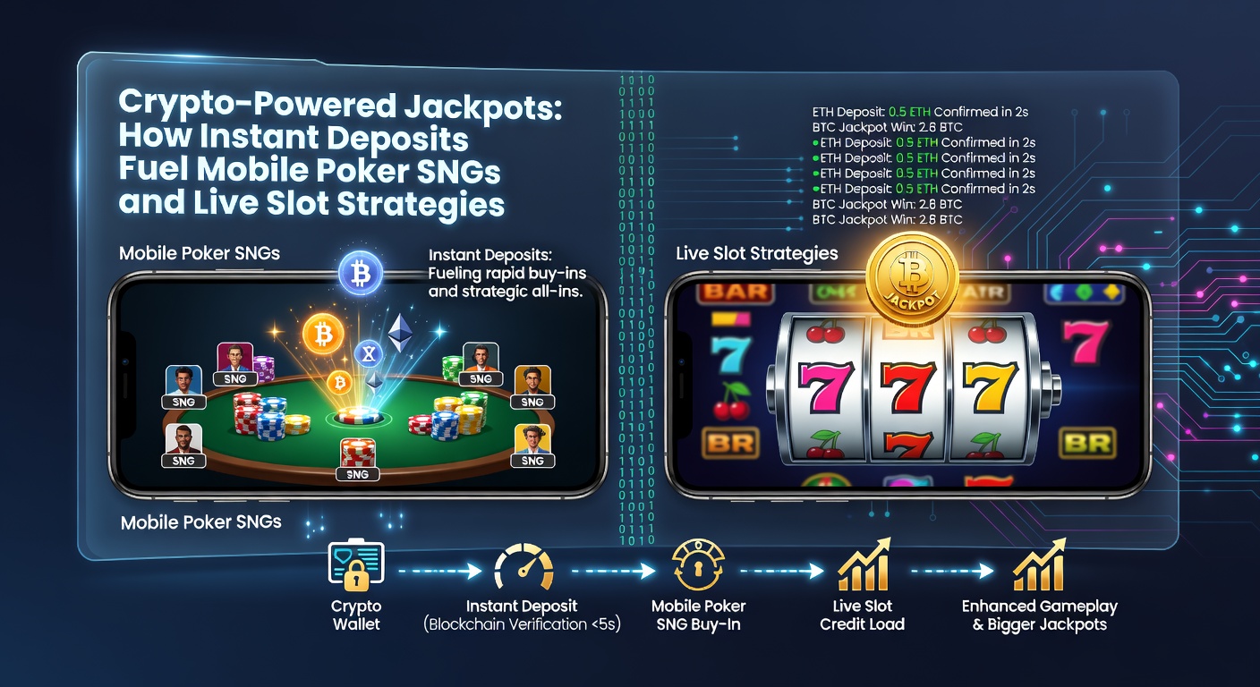 Schermafbeelding van een mobiel poker SNG-toernooi met crypto-jackpot en snelle storting via blockchain