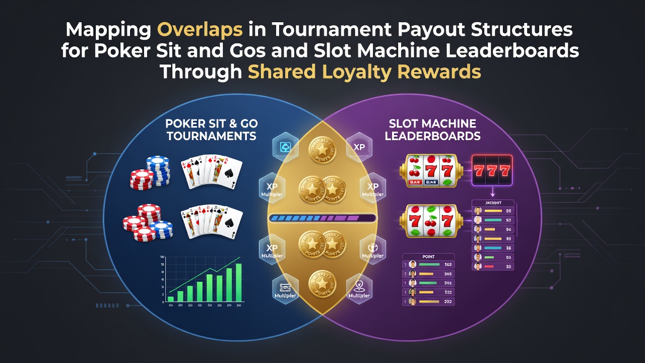 Visualisatie van overlappende uitbetalingsstructuren in poker toernooien en slot leaderboards via loyaliteitsprogramma's