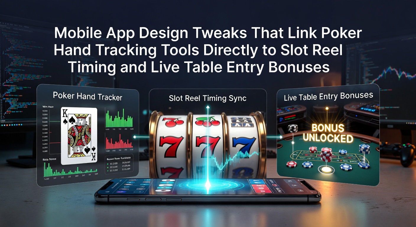 Mobiele app-interface die poker tracking tools koppelt aan slot reel timing en live tafel bonussen