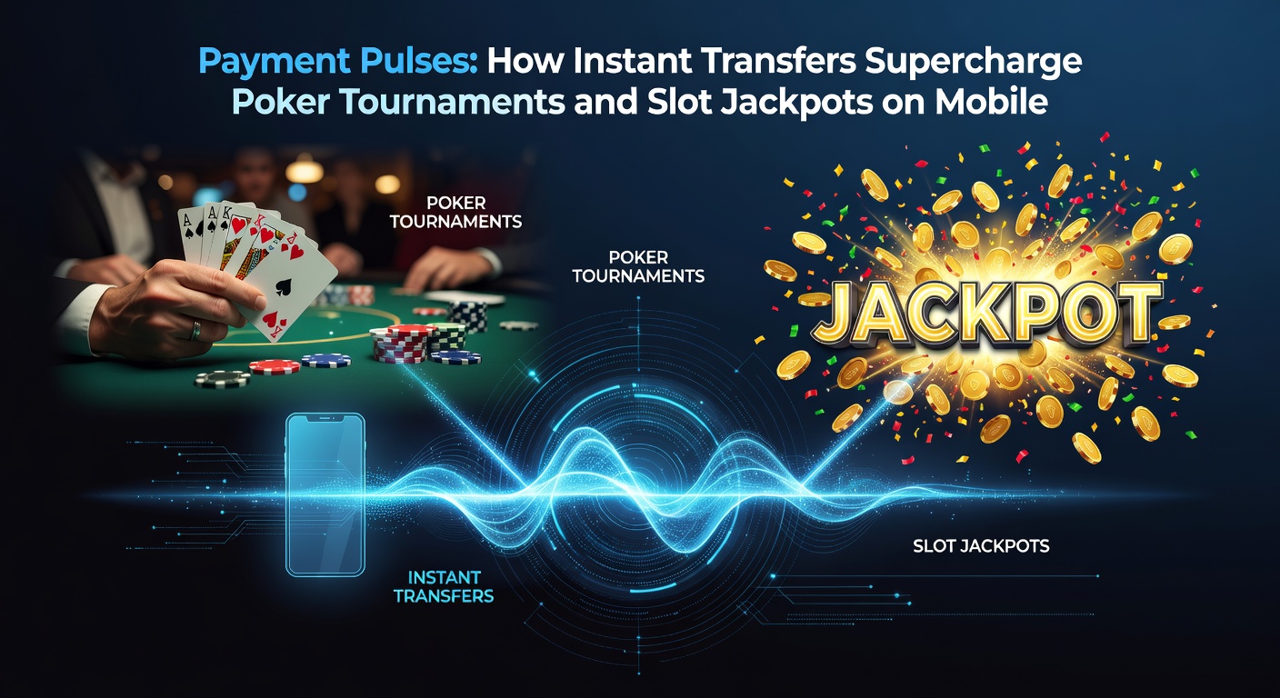 Mobiele telefoon met pokertoernooi en slotjackpot op scherm, met bliksemsnel betaalicoon